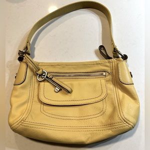 FOSSIL Genuine Leather Yellow Purse. NWOT